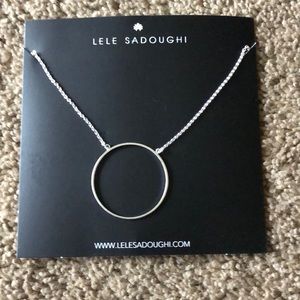 Lele Sadoughi silver circle necklace ✨